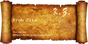 Kroh Zita névjegykártya
